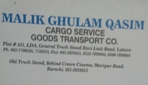 Malik Ghulam Qasim Cargo Service Goods Transport Company (Registered) in Lahore